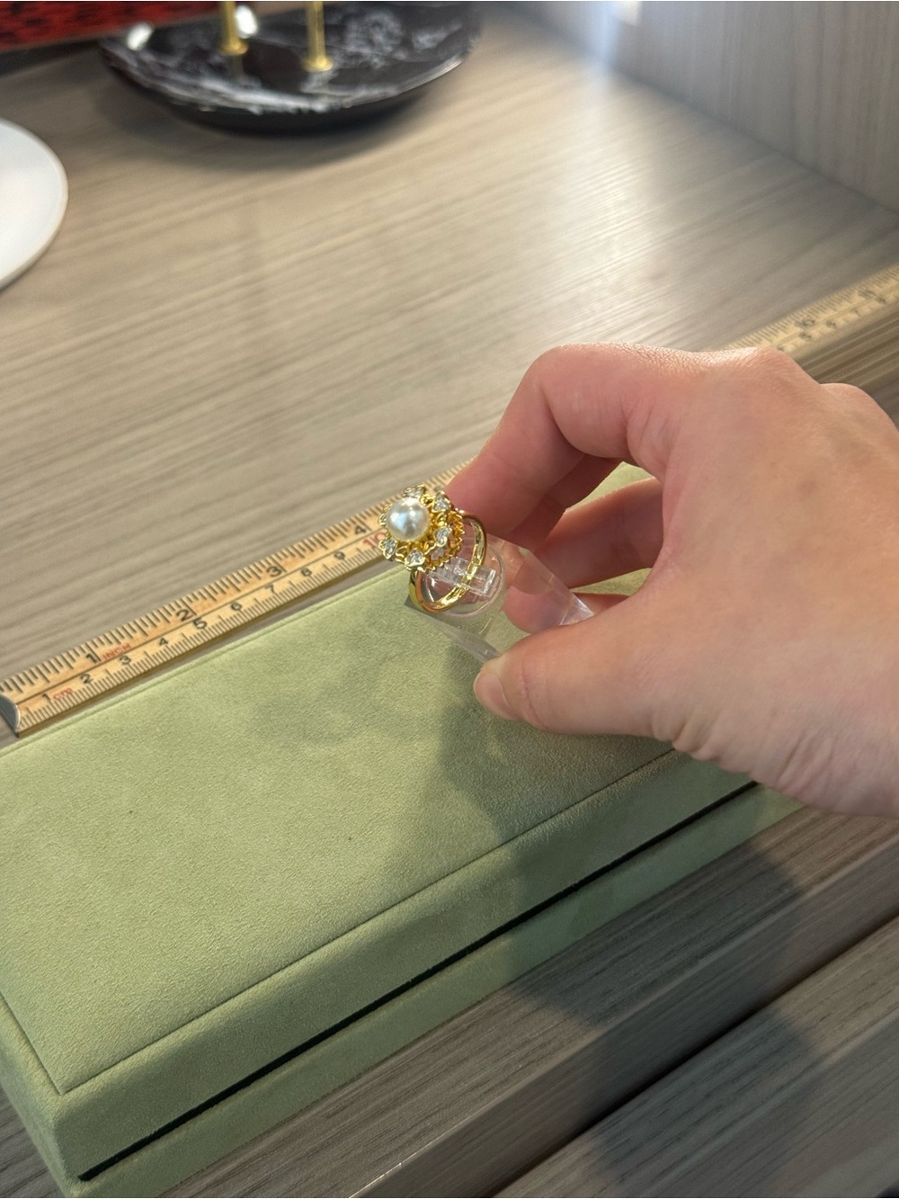 Gold-Tone Pearl Cluster Ring - Women Jewelry One Size Adjustable Band